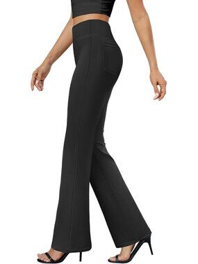 Womens Bootcut Dress Pants Business Casual Work Pants with Pockets High Waist St